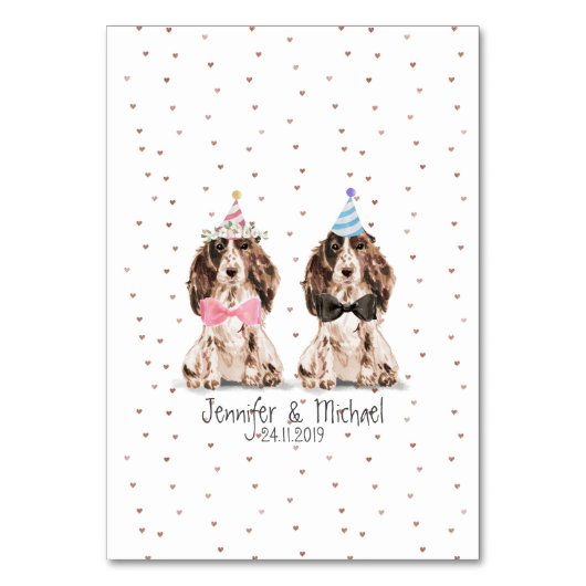 Numéro De Table Cocker Spaniel Animal Chien (Dos)