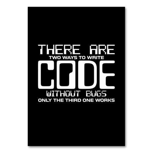 Numéro De Table Code Écriture Programmer sans bogues (Par défaut)