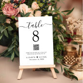 Numéro De Table Code QR Chic de réception de mariage