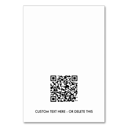 Numéro De Table Code QR de photo noir noir noir (Dos)