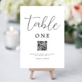 Numéro De Table Code QR Mariage de script rustique