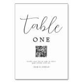 Numéro De Table Code QR Mariage de script rustique (Par défaut)