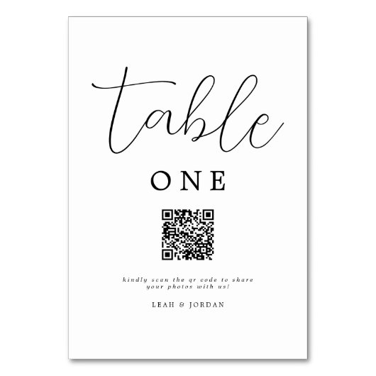 Numéro De Table Code QR Mariage de script rustique (Par défaut)