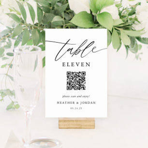 Numéro De Table Code QR Mariage rustique