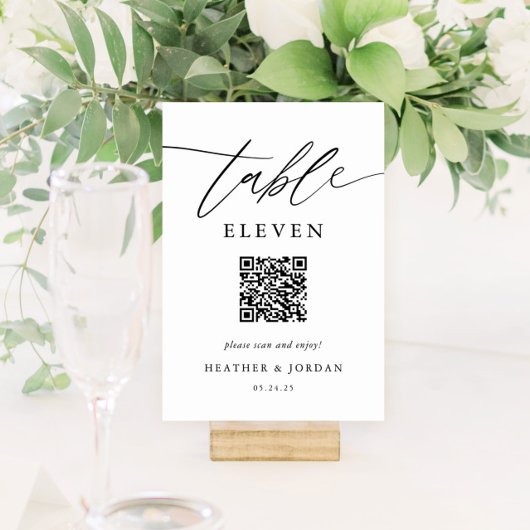 Numéro De Table Code QR Mariage rustique