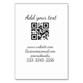 Numéro De Table code QR personnalisé simple ajouter votre nom text (Dos)