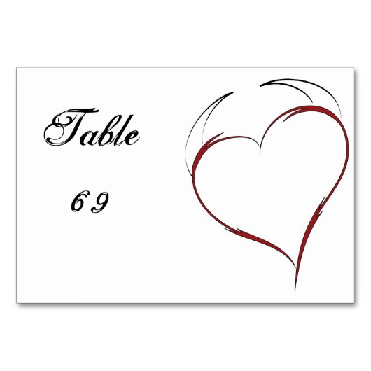 Numéro De Table Coeur avec cornes (Dos)
