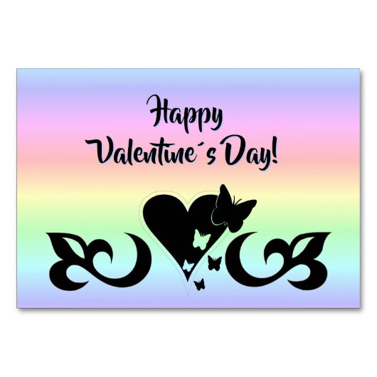 Numéro De Table Coeur avec papillon et Lily (Devant)