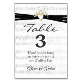 Numéro De Table Coeur avec ruban noir sur la partition (Par défaut)