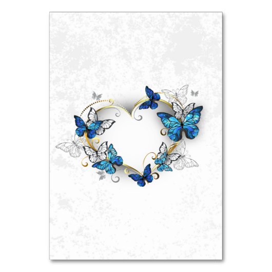 Numéro De Table Coeur bijoux avec papillons Morpho (Par défaut)