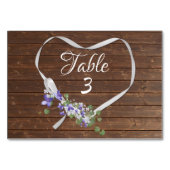 Numéro De Table Cœur de ruban sur bois de grange (Dos)