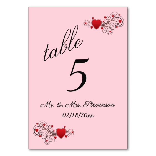 Numéro de table Coeurs (Par défaut)