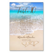 Numéro De Table Coeurs dans le sable Plage de mariage Charte des s (Par défaut)