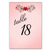 Numéro de table Cœurs romantiques (Dos)