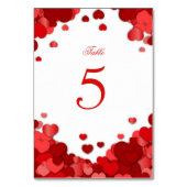 Numéro De Table Coeurs rouges, Saint-Valentin, Mariage, Personnali (Dos)