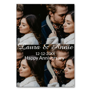 Numéro De Table Collage photo joyeux anniversaire nom date simple