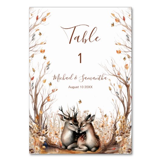 Numéro De Table Collection de mariage Cerf Rustique d'Automne (Par défaut)