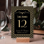 Numéro De Table Collection de Mariages Art Déco Gatsby vintage des<br><div class="desc">Ces cartes vintages de type mariage Gatsby sont parfaites pour tout couple qui planifie un mariage romantique à thème. Personnalisez facilement cette conception en ajoutant votre propre libellé personnalisé aux cases de modèle fournies, ou cliquez sur le bouton "Customiser" pour obtenir plus de paramètres d'avance. Les éléments mariages correspondants se...</div>