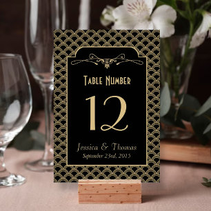 Numéro De Table Collection de Mariages Art Déco Gatsby vintage des