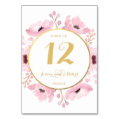 Numéro De Table Collection de Mariages floraux rose-printemps (Dos)