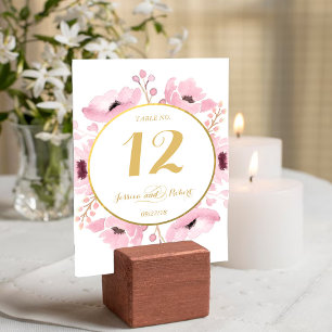 Numéro De Table Collection de Mariages floraux rose-printemps
