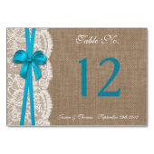 Numéro De Table Collection de Mariages Rustic Blue Bow (Dos)