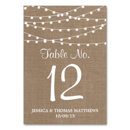 Numéro De Table Collection de Mariages Rustic Burlap (Par défaut)