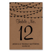 Numéro De Table Collection de Mariages Rustic Kraft (Dos)
