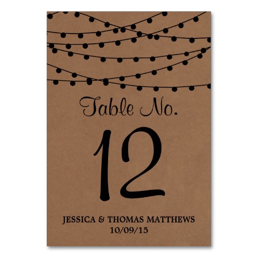 Numéro De Table Collection de Mariages Rustic Kraft (Par défaut)