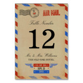 Numéro De Table Collection de Mariages Vintages Airmail (Dos)