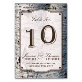 Numéro De Table Collection Rustique de Mariages de bouleaux argent (Par défaut)