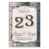 Numéro De Table Collection Rustique de Mariages de bouleaux argent (Par défaut)