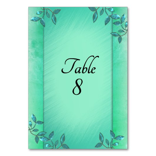Numéro De Table Colonnes vert de mer chic (Par défaut)