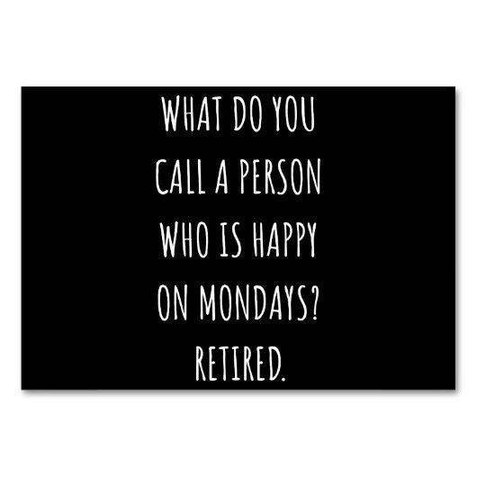 Numéro De Table Comment Appelles-Tu Une Personne Heureuse Le Lundi (Devant)