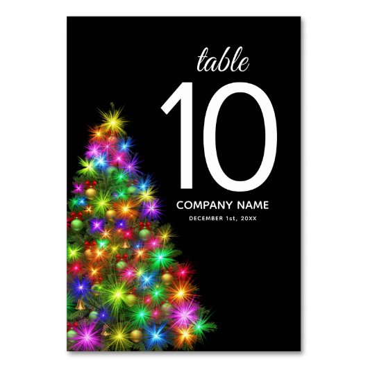 Numéro De Table Compagnie Colorée d'Arbre de Noël (Par défaut)