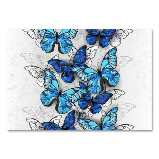 Numéro De Table Composition des White and Blue Butterflies (Devant)