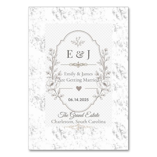 Numéro De Table Conception de célébration de mariage romantique de (Par défaut)
