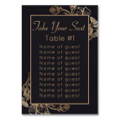 Numéro De Table Conception de mariage florale métallique fausse (Dos)