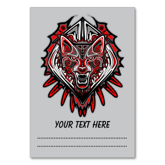 Numéro De Table Conception de totem tribal Haida Loup (Par défaut)