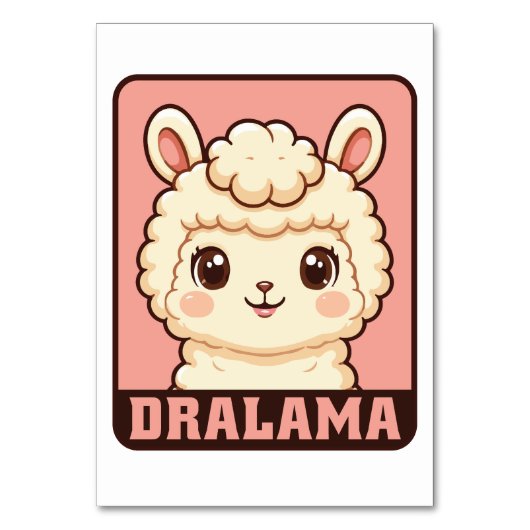 Numéro De Table Conception d'illustration de lama mignon (Par défaut)