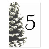 Numéro De Table Cône de pin naturel sur Mariage blanc (Par défaut)