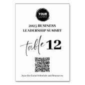 Numéro De Table Conférence ou réunions professionnelles de code QR (Dos)