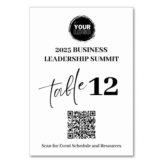 Numéro De Table Conférence ou réunions professionnelles de code QR (Dos)