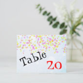 Numéro de table Confetti Carte postale (Debout devant)