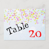 Numéro de table Confetti Carte postale (Devant)