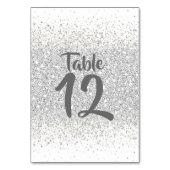 Numéro De Table Confetti de Parties scintillant d'argent sur blanc (Dos)