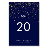 Numéro De Table Confetti d'or | Numéro de tableau des Mariages de  (Dos)