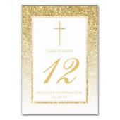 Numéro De Table Confirmation Ou Baptême De Parties scintillant Or  (Dos)