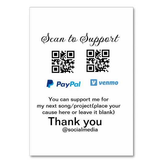 Numéro De Table Conseil virtuel jar q r code argent don PayPal ven (Par défaut)