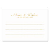 Numéro De Table Conseils et souhaits élégants pour Mariage blanc e (Devant)